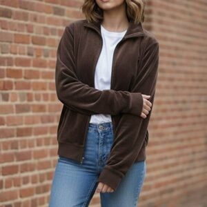 BUM Equipment Velvet Zip-up Track Top Ladies XL 22”